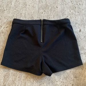 Black zip up short